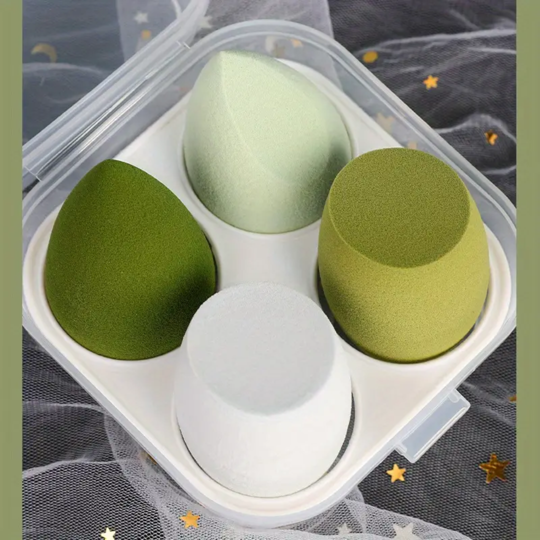 Ruca's Lashes 4 Pcs Makeup Sponge Set With Storage Box