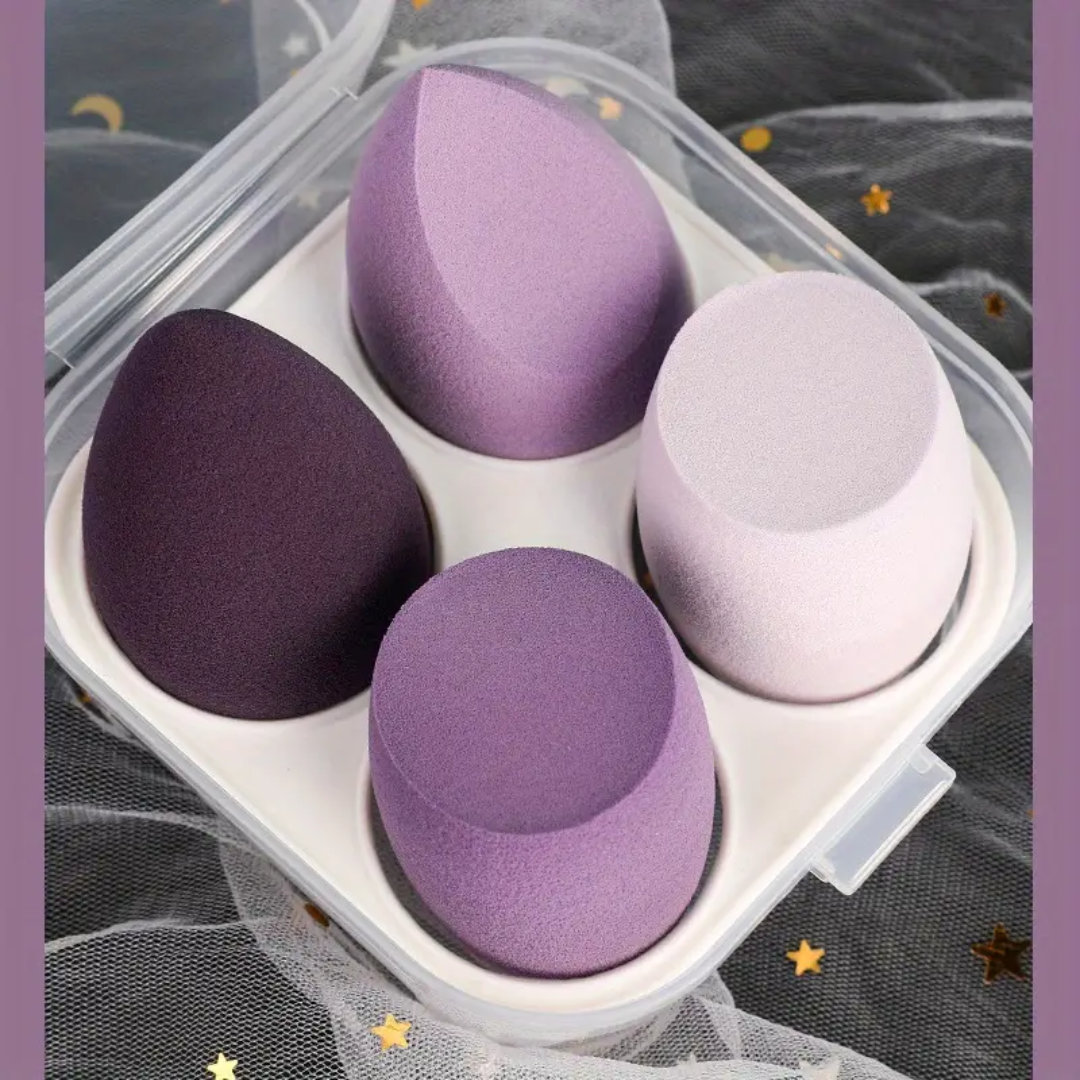 Ruca's Lashes 4 Pcs Makeup Sponge Set With Storage Box