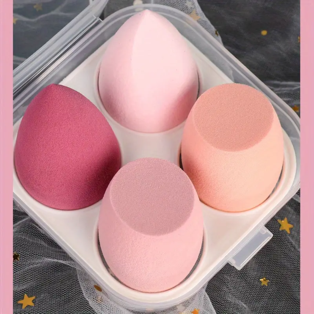 Ruca's Lashes 4 Pcs Makeup Sponge Set With Storage Box